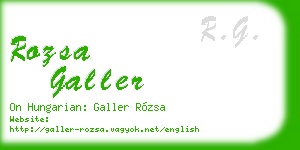 rozsa galler business card