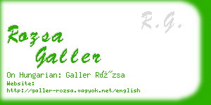 rozsa galler business card